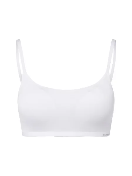 Biustonosz typu bralette z regulowanymi ramiączkami i zapięciem na haftkę Skiny biały
