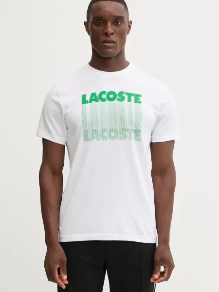 Lacoste tricou cu imprimeu alb