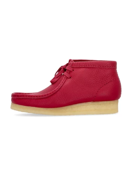 Botki Clarks skórzane czerwone