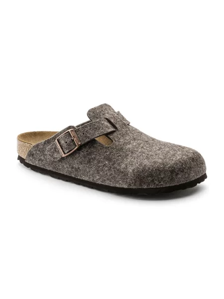 Birkenstock Boston Wool Felt Narrow Fit Kobiety Sandały Birkenstock Brązowy Size: czarne