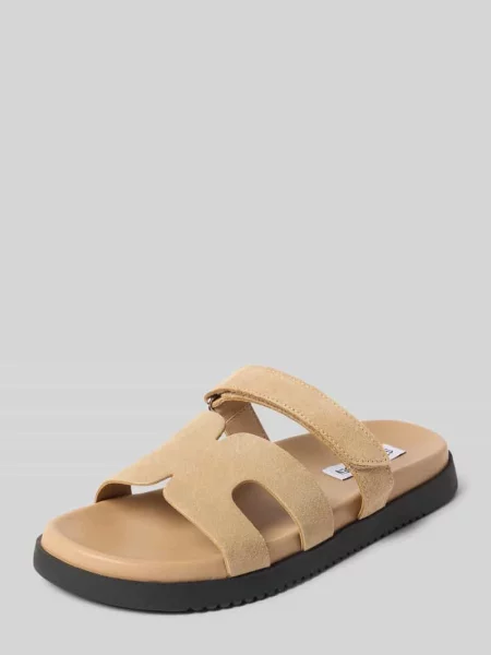 Klapki Steve Madden na rzep zamszowe beżowe