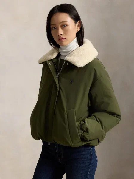 Polo Ralph Lauren Vatovaná bunda Tmavo zelená