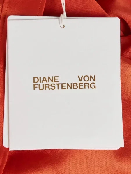 Cămașă Dvf Diane Von Furstenberg din satin portocaliu