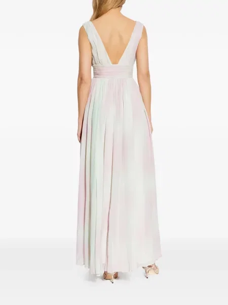 Rochie maxi Loveshackfancy cu decolteu în V cu crăpătură de costum alb