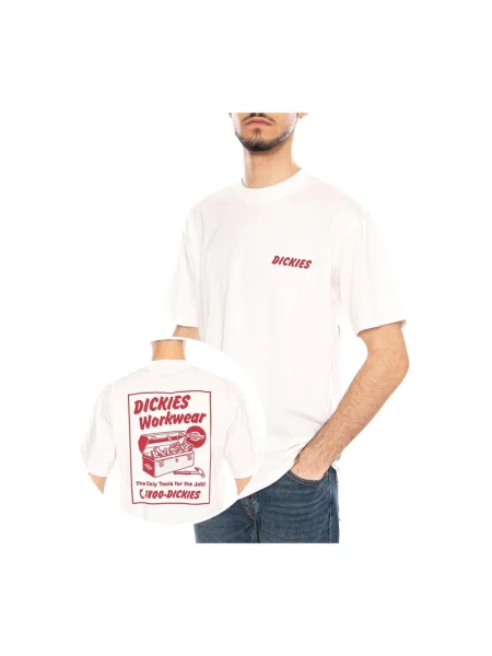 T-shirt o kroju regular fit z nadrukiem z motywem Model DRY RIDGE' Dickies biała