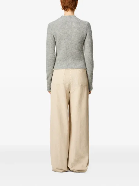 Pulover Ami Paris cu broderie gri