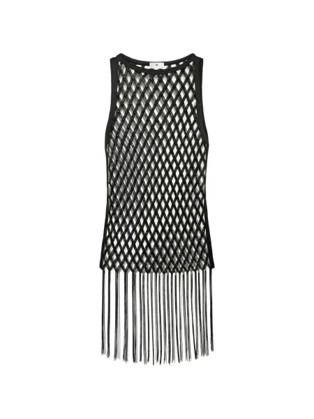 Top Elisabetta Franchi z koralikami czarny