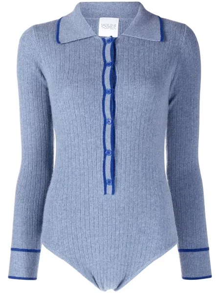 Dzianinowy top Madeleine Thompson niebieski