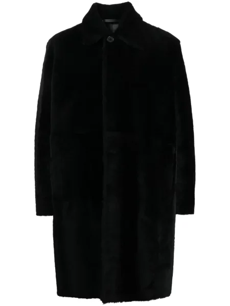 Кожено палто Paul Smith черно