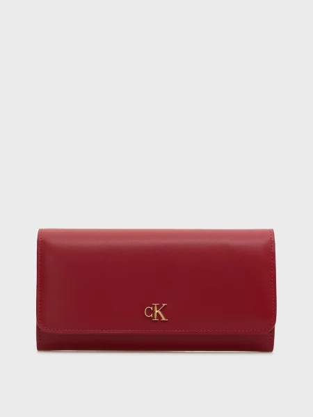 Шкіряний довгий гаманець Calvin Klein червоний