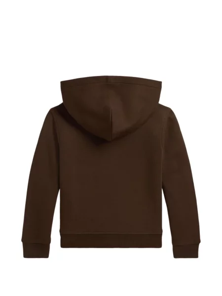 Dětska mikina s kapucí Polo Ralph Lauren hnědá