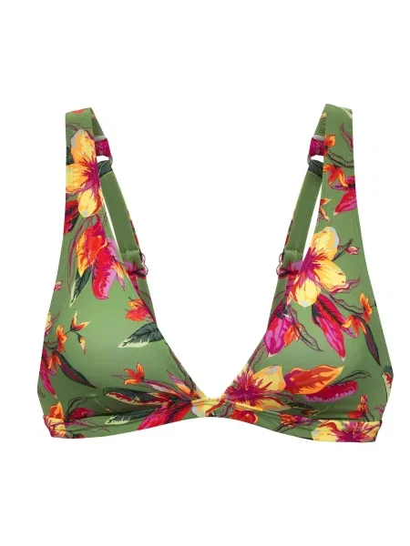 LASCANA Bikini zgornji del Malia oliva / oranžna roza