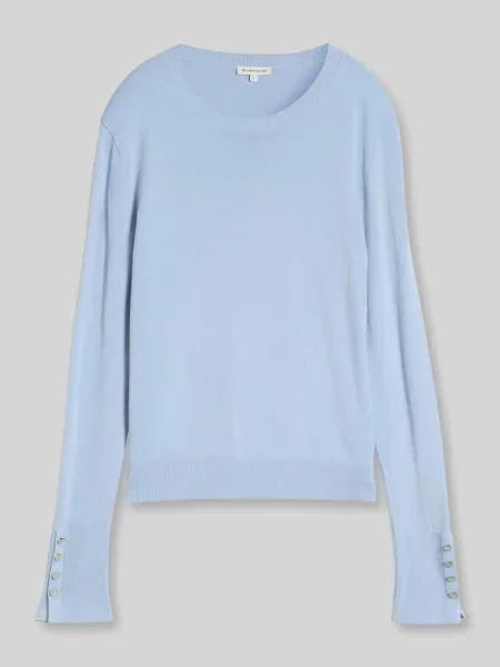 Sweter z mieszanki z detalami w postaci guzików na rękawie Tom Tailor