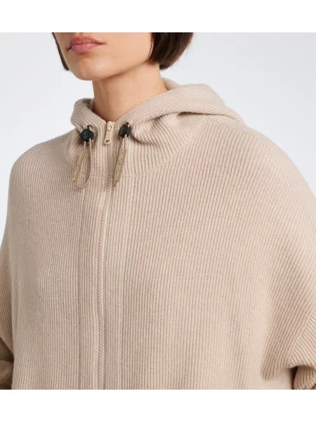 Cardigan Brunello Cucinelli de lână bej