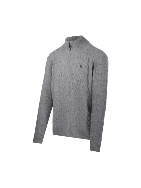Kardigan Ralph Lauren ze stójką szary