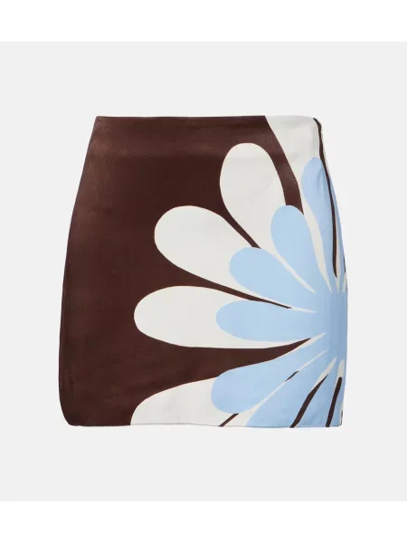 Fustă Cala De La Cruz cu model floral maro