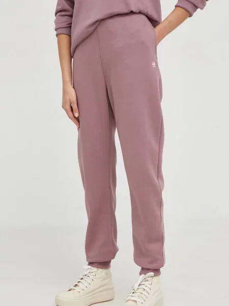 G-Star spodnie dresowe Premium core fioletowe