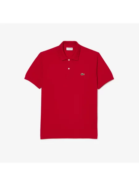 Lacoste Koszulka Polo Oryginał Petit Piqué czerwona