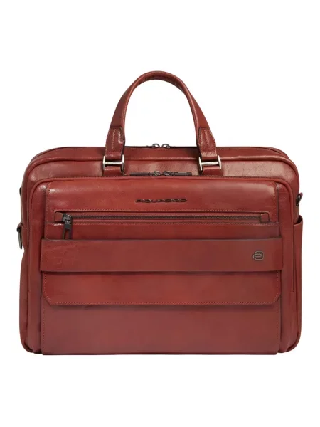 Torba na laptopa Piquadro skórzana brązowa