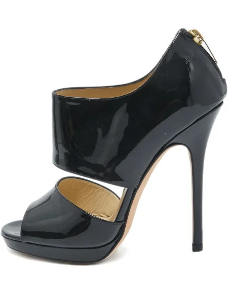 Kožené lakované sandály Jimmy Choo Pre-owned na platformě černé
