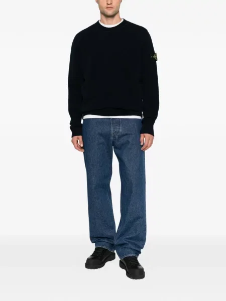 Пуловер Stone Island с кръгло деколте камъни синьо