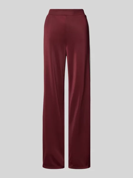 Spodnie o kroju regular fit z szeroką nogawką model ‘FELICIA’ Pieces bordowe