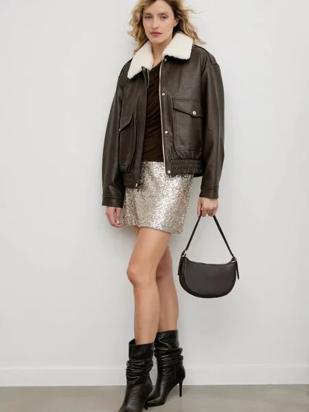 Спідниця Answear.LAB mini розкльошена золотий