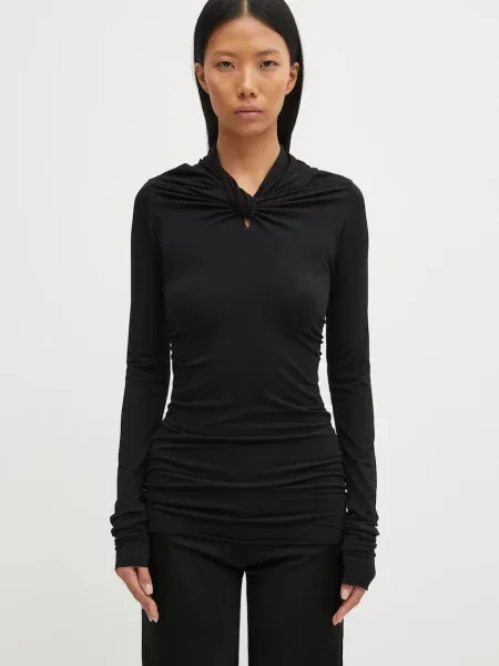 Rick Owens Lilies bluzka z dodatkiem kaszmiru Kairo gładka czarny