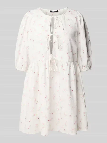 Sukienka mini z wiązaniem Gina Tricot biała