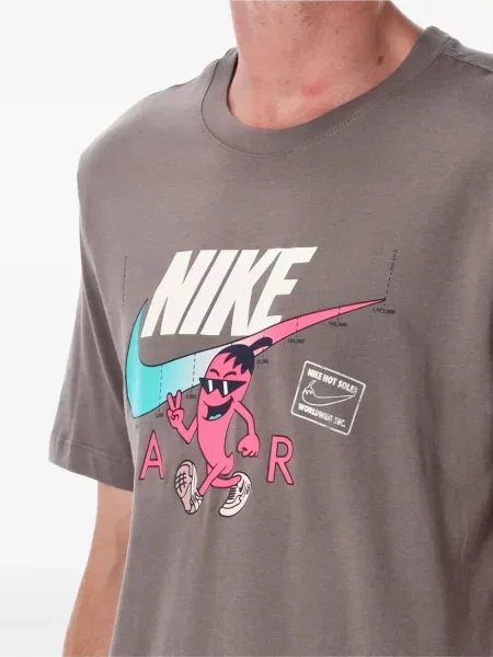 Tricou Nike din fleece alergare cu decolteu rotund gri