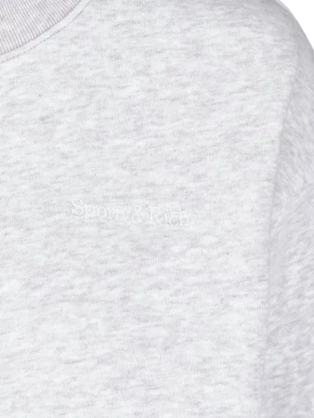 Подрязан суитчър Sporty & Rich бродиран сиво