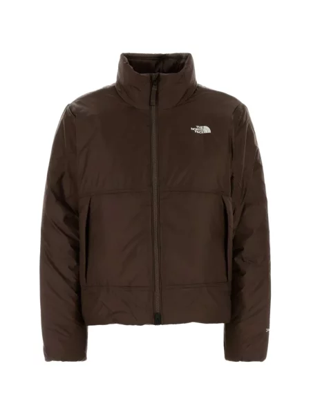 Jakna The North Face s printom smeđa