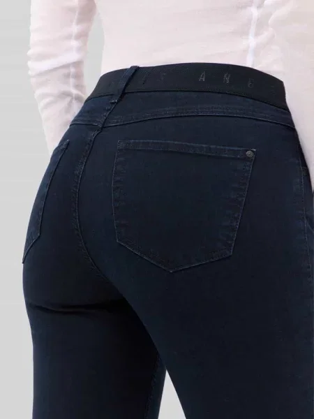 Jeansy o kroju slim fit z mieszanka bawełny model ORNELLA SPORTY' Angels granatowe
