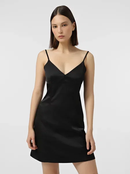 Сукня міні GENDERLESS x INTERTOP шовк чорний