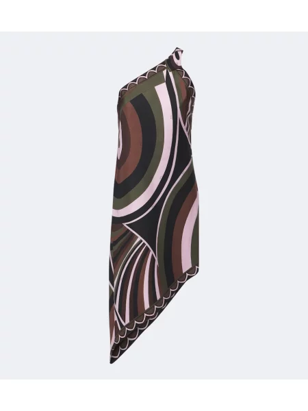 Rochie midi Pucci de mătase cu un umăr gol