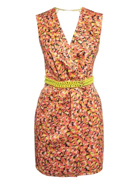 Mała mały sukienka mini Elisabetta Franchi garniturowa pomarańczowa