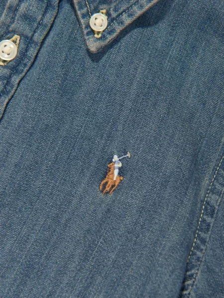 Sukienka jeansowa dziecięca Polo Ralph Lauren niebieska