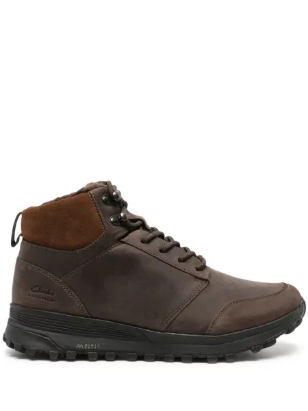 Botine Clarks cu șireturi din dantelă maro