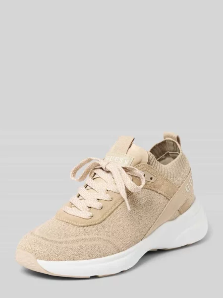 Sneakersy z detal z logo model Mildrid' Guess beżowe
