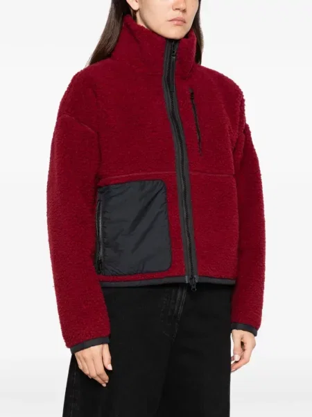 Geacă Canada Goose din fleece roșu