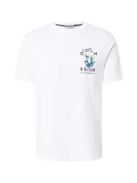 SCOTCH & SODA Tricou albastru noapte / verde petrol / roșu vin alb