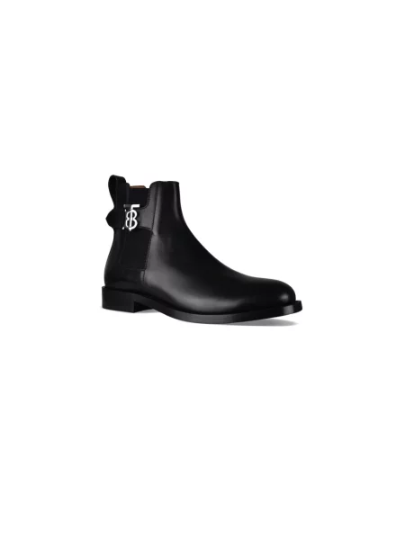 Botki Burberry skórzane czarne