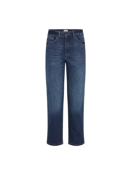 Proste jeansy Ichi o krotszym kroju niebieskie