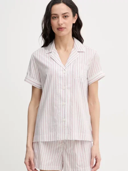Lauren Ralph Lauren piżama dwuczęściowa z bawełny beżowa