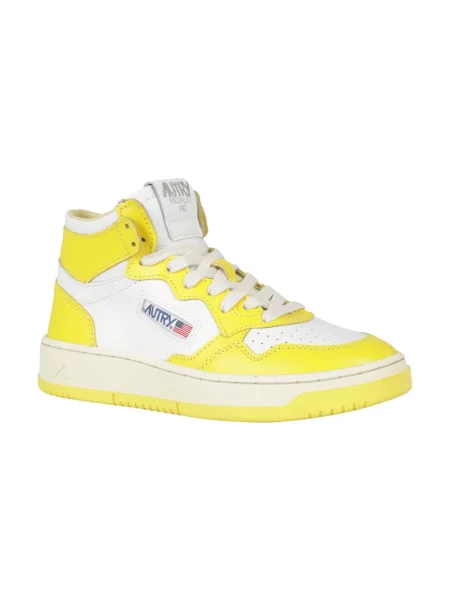 Sneakersy Autry skórzane żółte