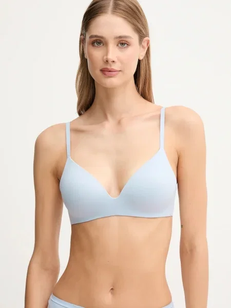 Сутиен Calvin Klein Underwear розово с изчистен дизайн синьо