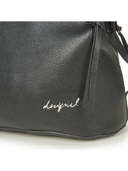 Mini geantă Desigual cu motiv cu inimi fără armătură negru