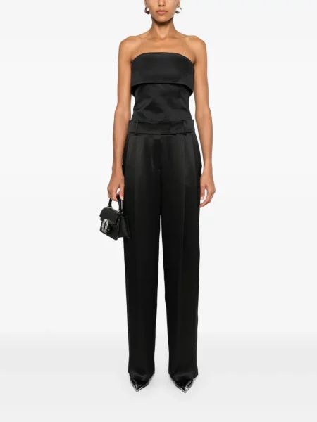 Pantaloni Giorgio Armani de mătase negru