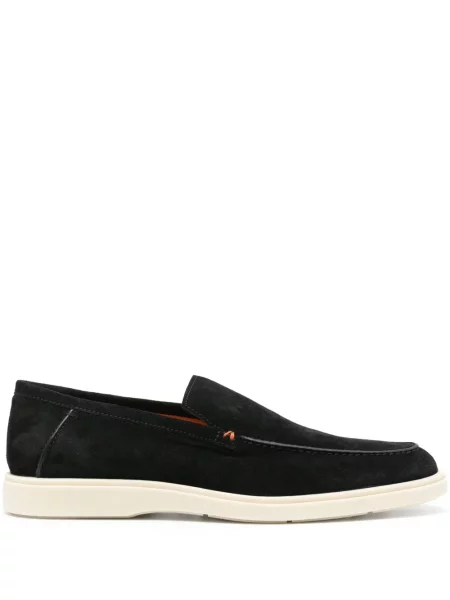 Pantofi loafer Santoni din piele de căprioară negru