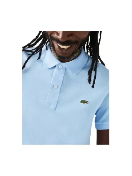 Koszulka polo o kroju slim fit z czystej bawełny Lacoste niebieska